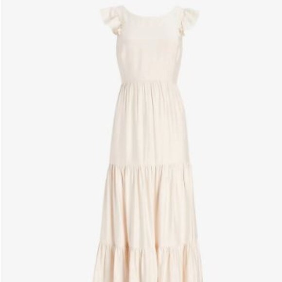 NWT Express Tiered Ruffle Cut-Out Back Maxi Dress - size XL - Picture 3 of 4